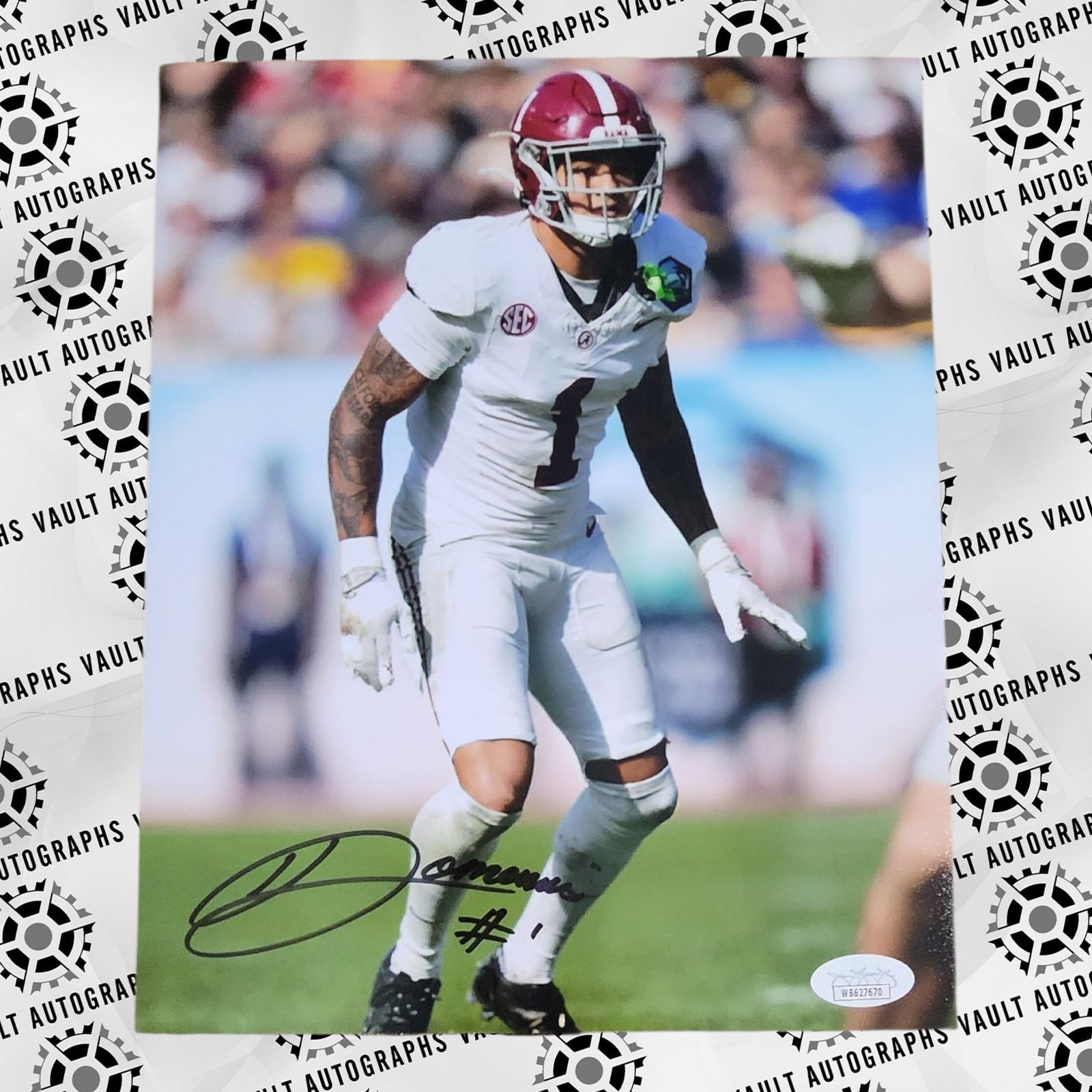 Domani Jackson Autographed Signed Alabama Crimson Tide 8x10 Photo Football JSA COA Roll Tide 