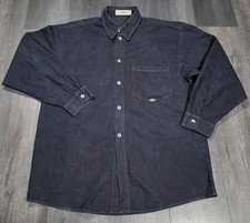 VTG Quiksilver Denim Metal Button Shirt Men M Blue 90s Made In USA Oversized