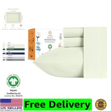 100 Organic Cotton Twin XL Bed Sheet Set - Soft Cooling Percale Weave - 4 ...