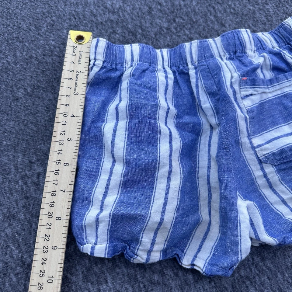 Pantalones Cortos J.Crew Corte Redondo Cintura Elástica Rayas Mezcla de Lino Niñas 7 Foto 4 de 4