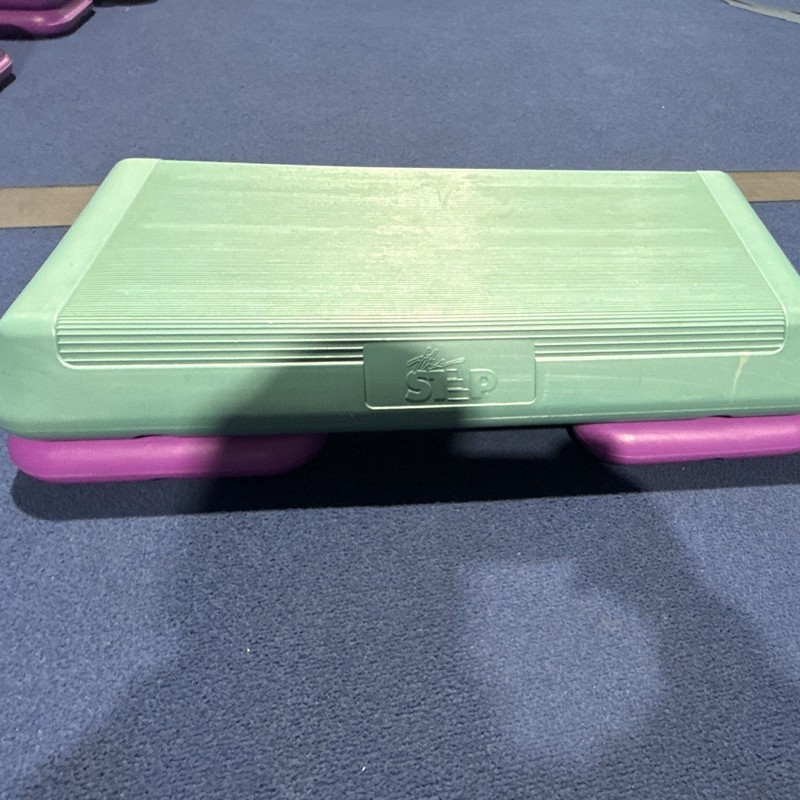 The Step Plastic Aerobic Step Platform & Risers Set Green/Purple Step/Riser