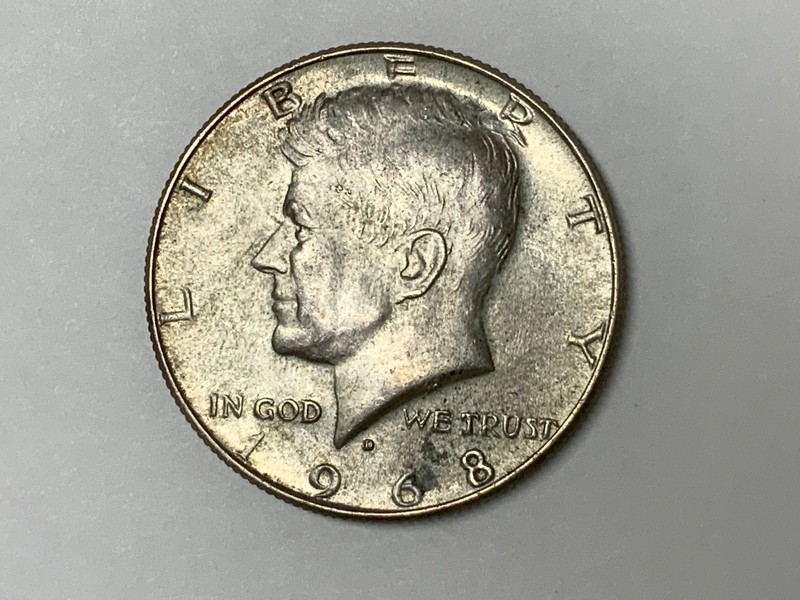 1968-D Kennedy Half Dollar RPM.  ( BOLD )-Repunched Mint Mark