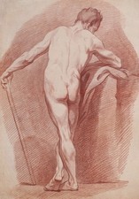 Disegno Antico Accademia Uomo Sanguigna Charles andré Carle van loo Settecento