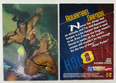 SINGLE CHASE CARD: DC VS MARVEL Skybox 1995 HOLO F/X Card #2 Aquaman Namor