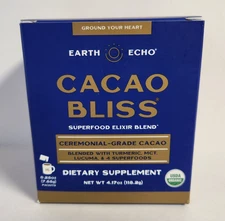 Earth Echo Cacao Bliss 15 Packets Superfood Blend New In Box Exp 02/2027