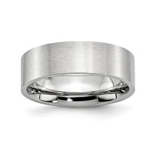 Solid Cobalt Flat 7mm Plain Classic Wedding Brushed Matte Finish Band Ring 11