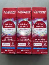 LOT OF 3 Colgate Optic White Pro Series Express White Toothpaste 3oz Exp 8/2027