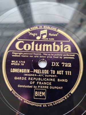 GARDE RÉPUBLICAINE BAND Wagner Tannhäuser & Lohengrin Columbia DX 722 12'' 78RPM