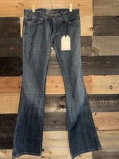 RARE Vintage Y2K Low Rise Frankie B Jeans Stud Pockets Logo Flare Bootcut NEW 6