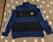 Original Adidas Trainingsjacke Argentinien gebraucht in XXL navy-blau gestreift