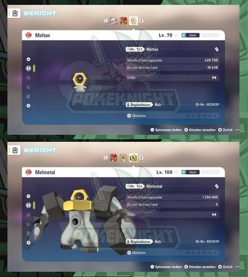 Meltan & Melmetal non shiny Max. EV 3IV/ DV Pokemon ZA Legenden: Z-A