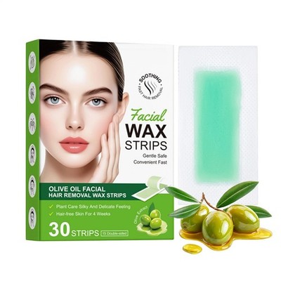 30 Sheets Hypoallergenic Facial Wax Strips - Gentle Hair Removal For All Skin