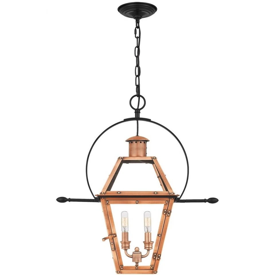 Rue De Royal - 2 lanternas suspensas externas leves - acabamento industrial bronze externo - Imagem 4 de 4