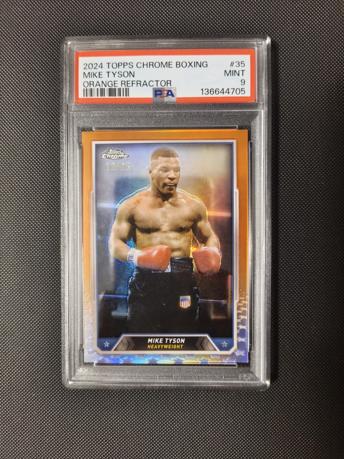 2024 Topps Chrome Boxing #35 Mike Tyson 12/25 Orange Refractor