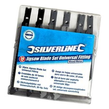 30pc Assorted Jigsaw Blades for Wood & Metal Universal Fitting Silverline 234292