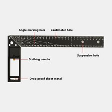 Right Angle Ruler Multifunctional 45 90 Degree Multi Angle Measuring Ruler
