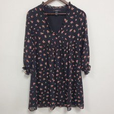 Forever 21 Womens Dark Floral Fairy Grunge Mini Dress Size S Black Whimsigoth