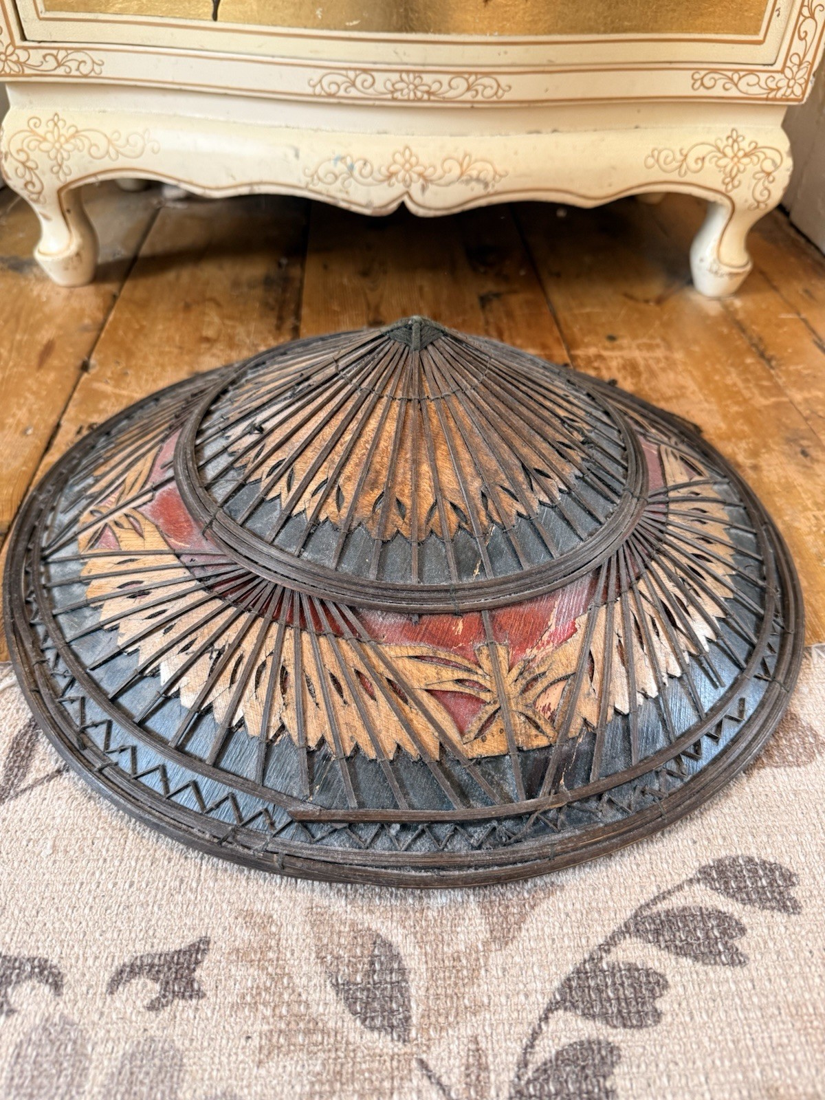 Sombrero decorativo vintage asiático chino japonés oriental jardín cónico arroz granja