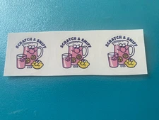 Pink Lemonade Scratch N Sniff Small Sticker Strip Of 3 Stickers