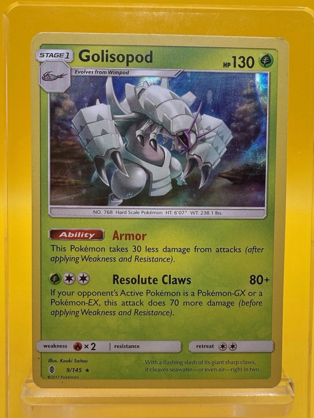 Golisopod 9/144 Holo Rare SM - Guardians Rising Pokemon Card 2017 LP