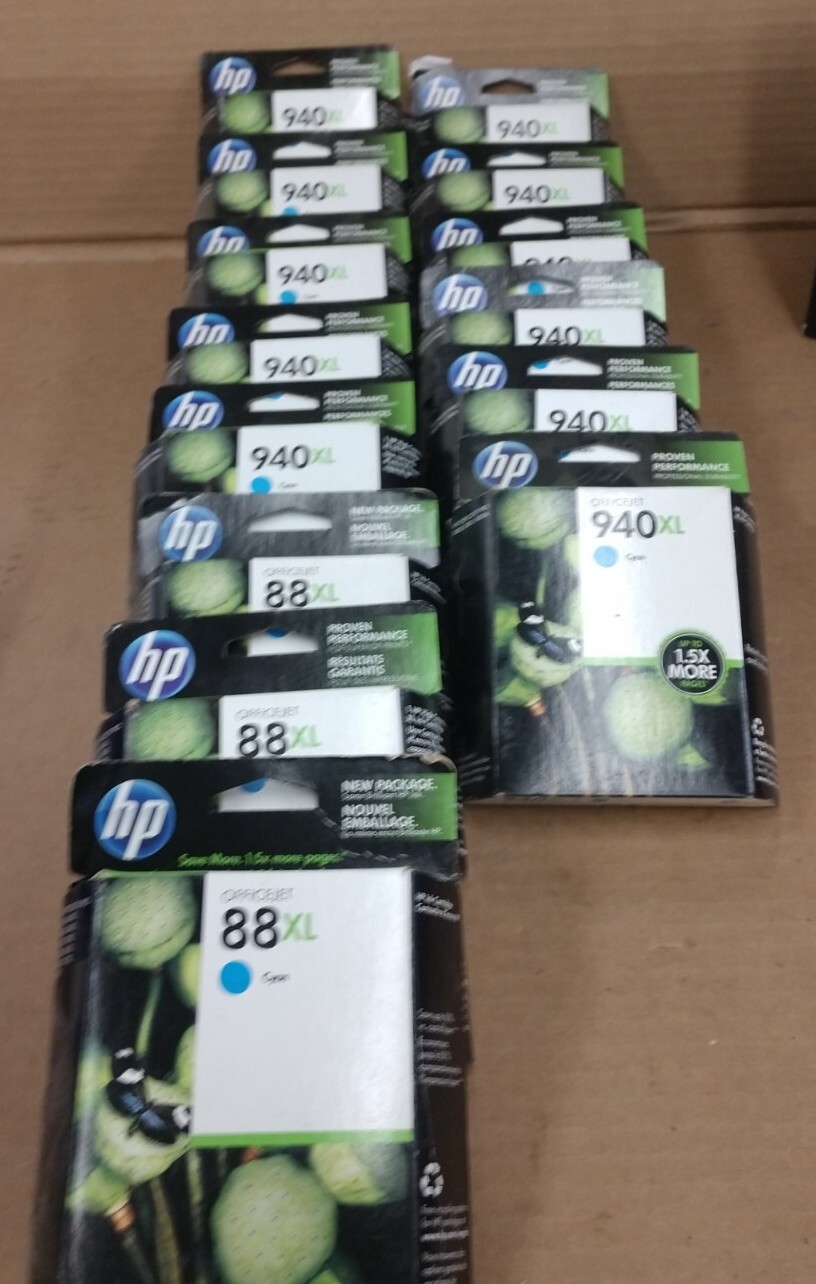 HP 88XL (3) 940XL (11) High Capacity XL Cyan inkjet cartridge Expired