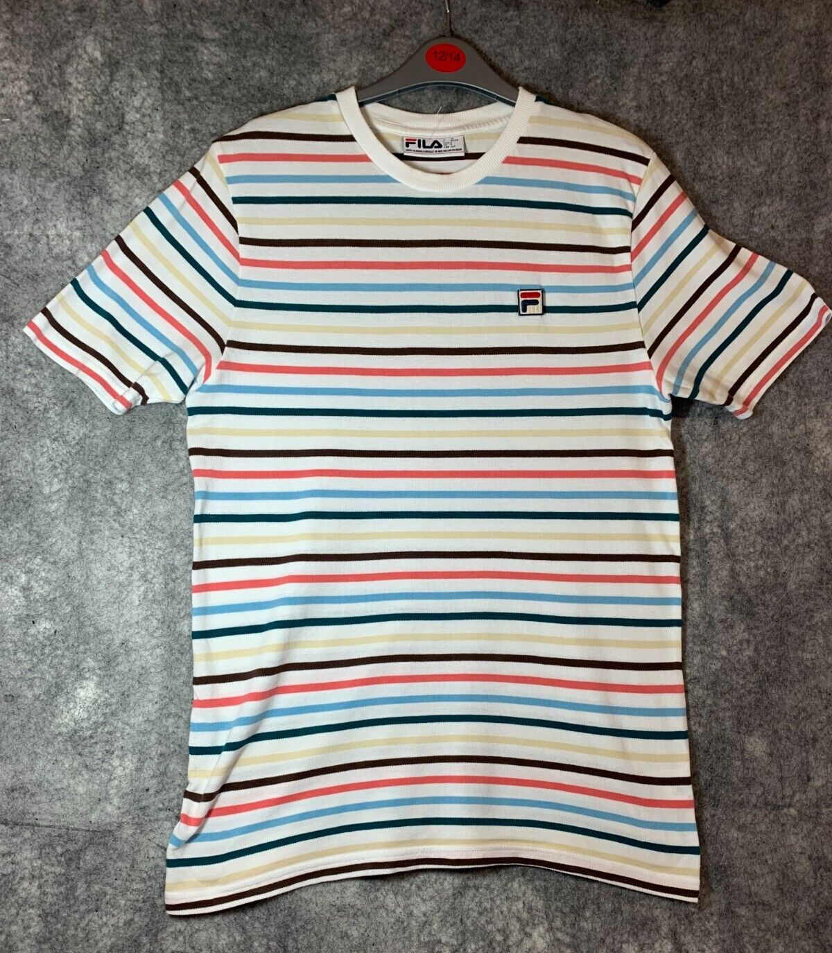 FILA Maglietta Uomo Multicolore a Righe Taglia S (0214)