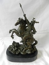 OLD/VINTAGE KAMIKO SIGNED CHINESE BRONZE FIGURE ON MARBLE PLINTH -GOOD CONDITION