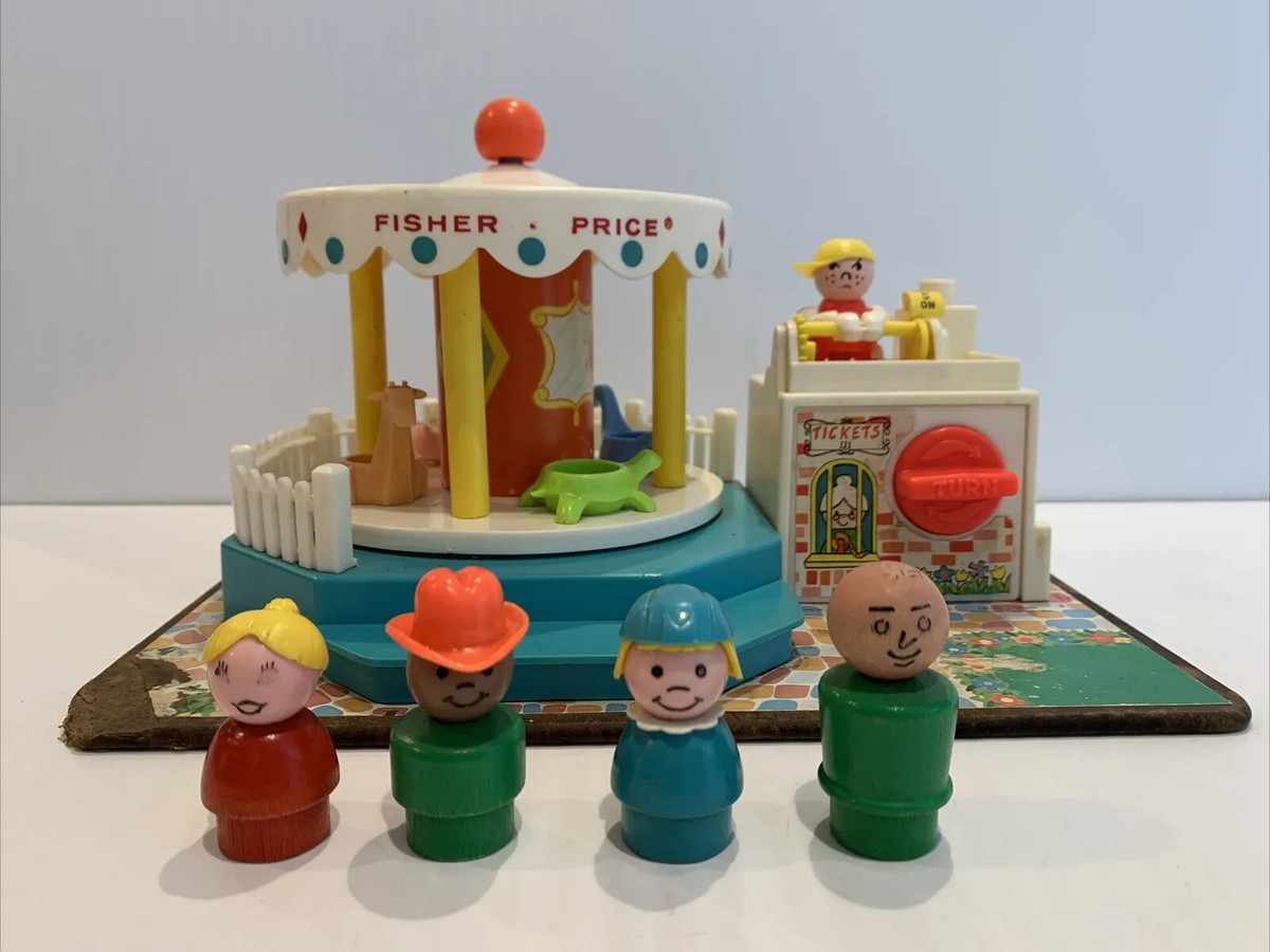 1964 Fisher Price Little People Musical Movement Merry Go Round