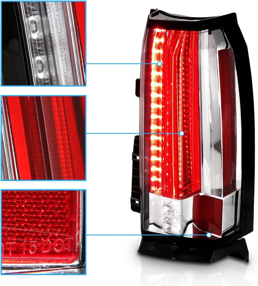 Barra de luz de estacionamento LED intensa cromada LED freio e lanternas traseiras reversas para 2015- - Imagem 4 de 4