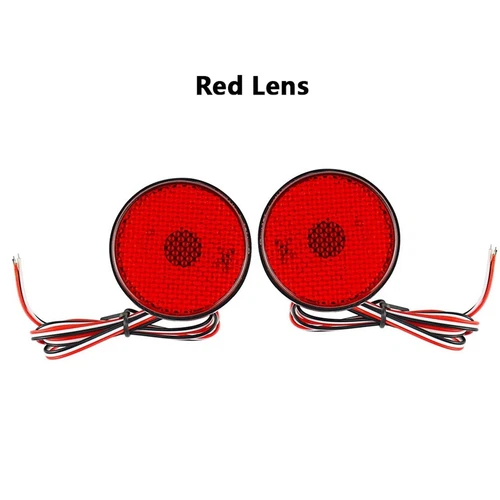 2x Red Lens LED Rear Bumper Reflector Tail Stop Brake Lights Lamp For 2008 2009 2010 Toyota Highlander 