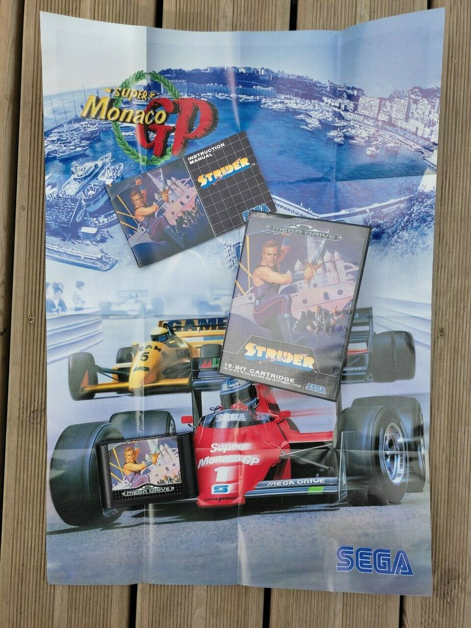 jeu video Game sega megadrive STRIDER  Complet + Poster Monaco GP