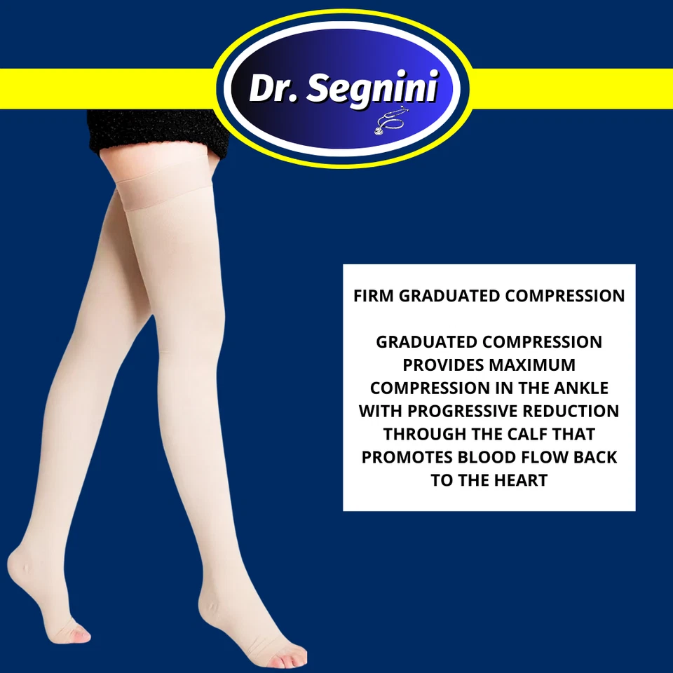 Compression Stockings 20-30 Mmhgthigh High Open Toe  Varicose ✅J9302⭐ - Image 4 of 4