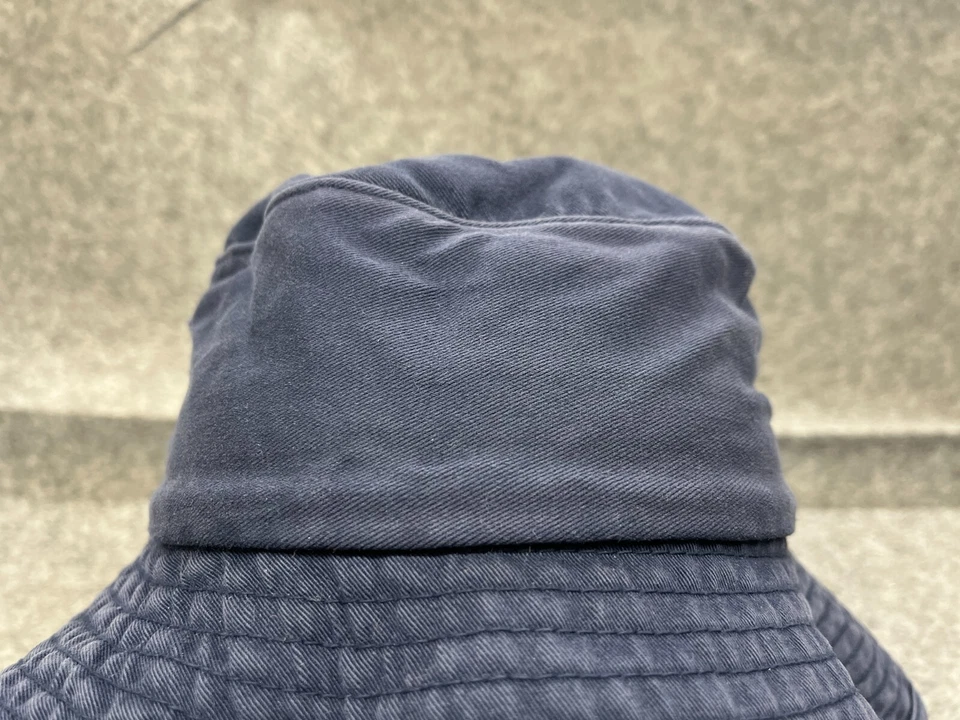 Antiguo Sombrero Cubo Azul Marino Adulto Medio Azul 100% Algodón Campamento Caminata Playa Hecho en Corea Foto 2 de 4