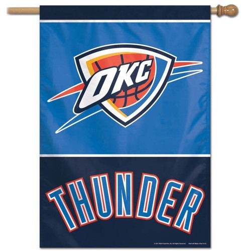 OKLAHOMA CITY THUNDER HOUSE FLAG 28"X40" VERTICAL BANNER NBA LICENSED