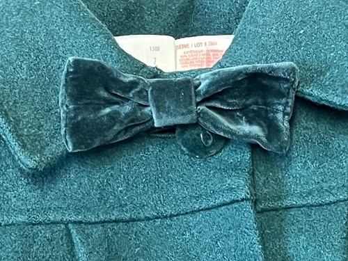Vtg Wool Christmas Dress Coat & Hat Girls Sz 7 Green Canadian Children’s - Picture 8 of 19