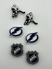 NHL Tampa Bay Lightning Hockey Team For Crocs Shoe Charms Jibbitz - 6 Pieces