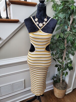 Fashion Nova Women's Multicolor Striped Rayon Strappy Knee Length Dress  Size XL | eBay