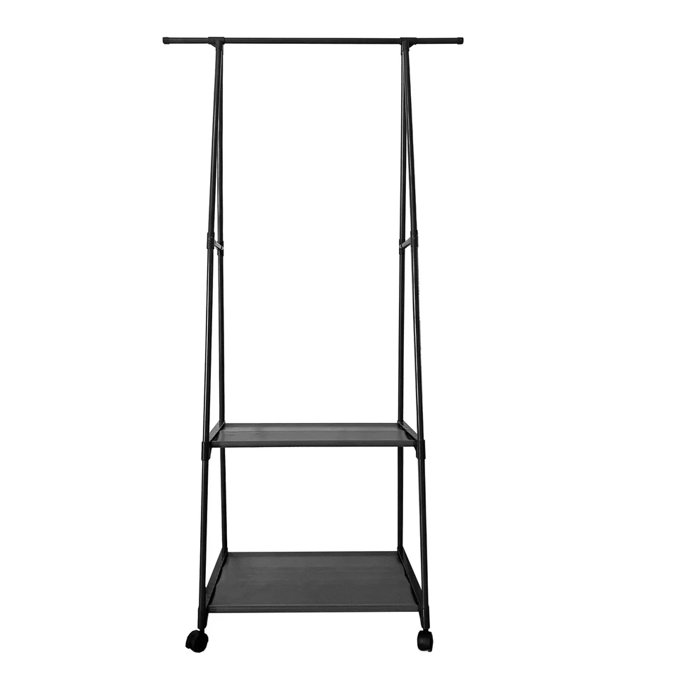 Perchero Burro Majestic Nyana Home 1 Barra Superior 2 Estantes Inferiores Ruedas - Imagen 2 de 4