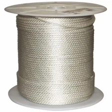 Solid Braided Design Flexible Nylon Rope Construction White 1/4 In. X 1000 Ft.