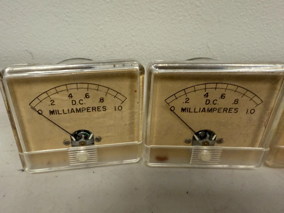 Lote de 6 amperios miliamperios vintage metros DC Foto 4 de 4