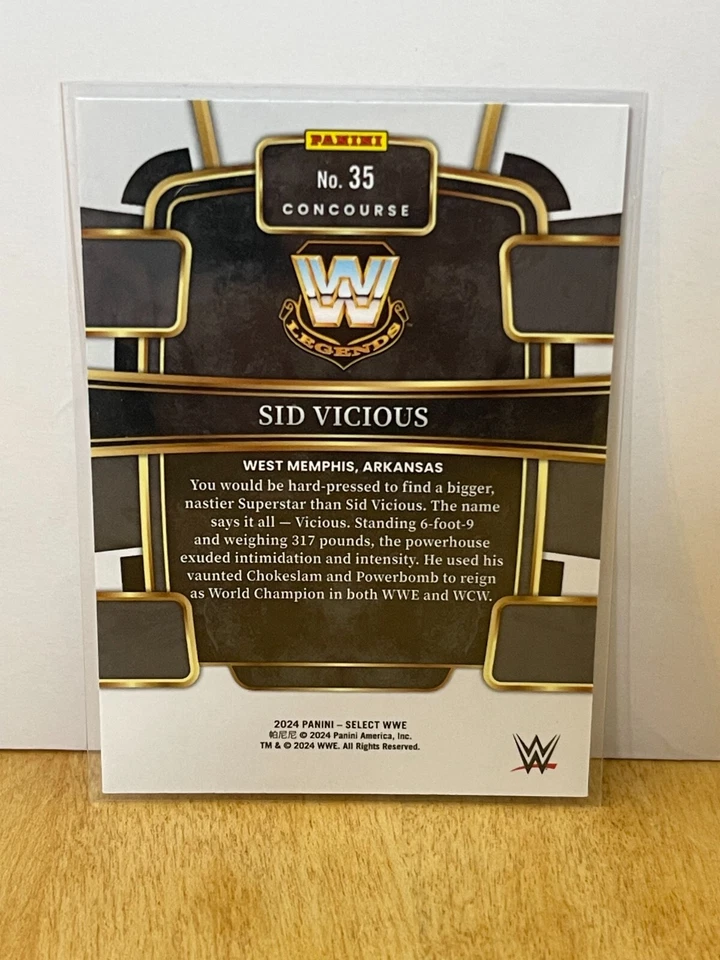 2024 #35 Sid Vicious Panini Select WWE Concourse Red-Blue Prizm - Image 2 of 2