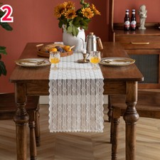 Lace Table Runner Mesh Tablecloth Hollow Out Cabinet Mat Wedding Home Decor Chic