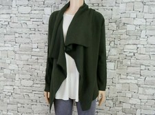 ANN TAYLOR LOFT DAMEN WOLLE ANGORA KASCHMIR ZIPFEL STRICKJACKE ÜBERWURF GRÜN S 