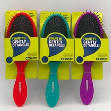 Conair I Want To Gently Detangle Cushion Hair Brush 3PACK Red, Blue, Purple NEW