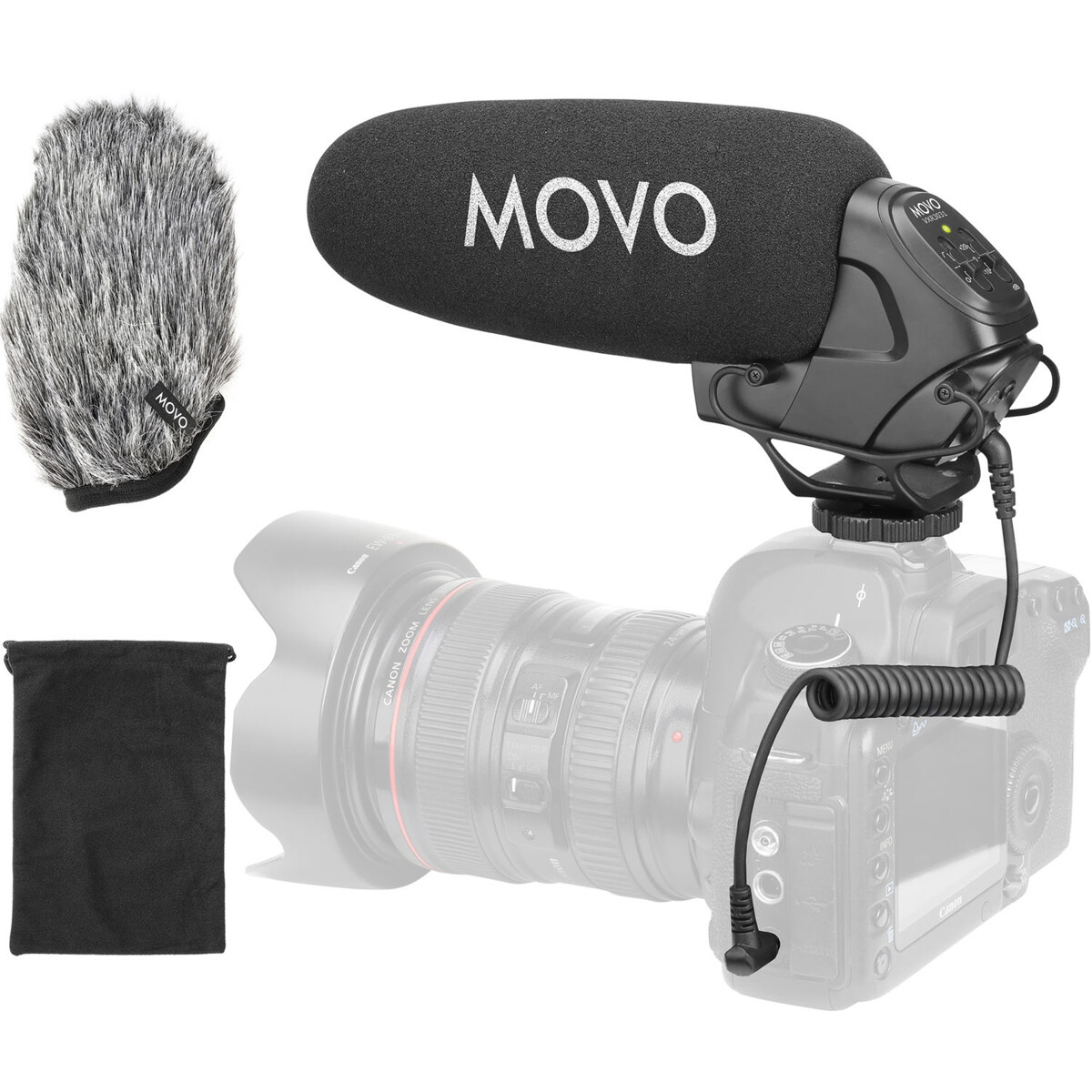 Movo Photo VXR3031 Суперкардиоидный накамерный микрофон-пушка, 2-ступенчатый фильтр высоких частот