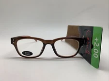 IC01 ICU Wink Walnut Creek 2.00 Series 7333010 4Z Reading Glasses READERS BROWN