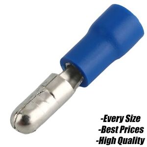 100 Blue Male Insulated Bullet Connector Terminals Crimp electrical cable wire