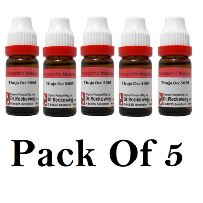 5X Dr Reckeweg Thuja Occidentalis 50M CH 11ml Each