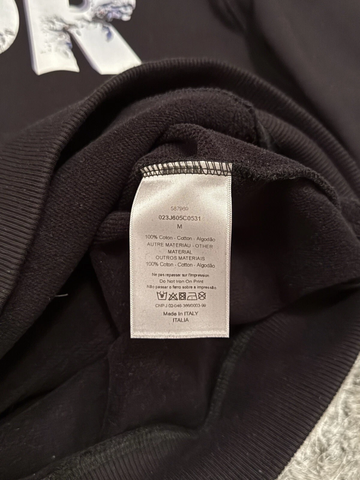 Felpa con cappuccio Dior x Daniel Arsham logo 3D nera media