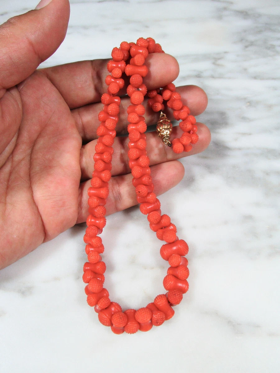 Vintage Authentic Red Coral Necklace - Etsy